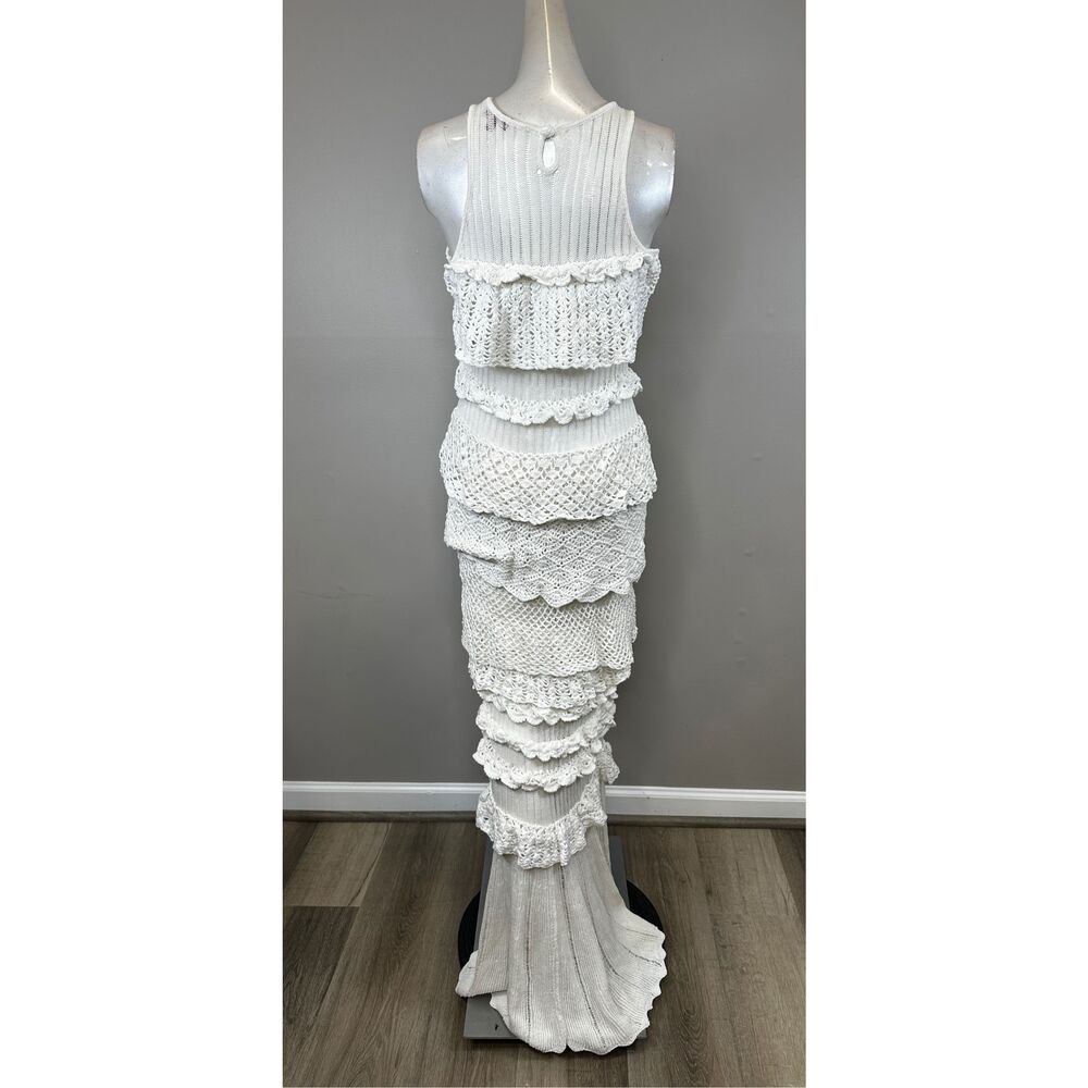 NWT Staud Sorrento Cotton-Blend Ruffle Maxi Dress Size M $995 - Picture 6 of 8